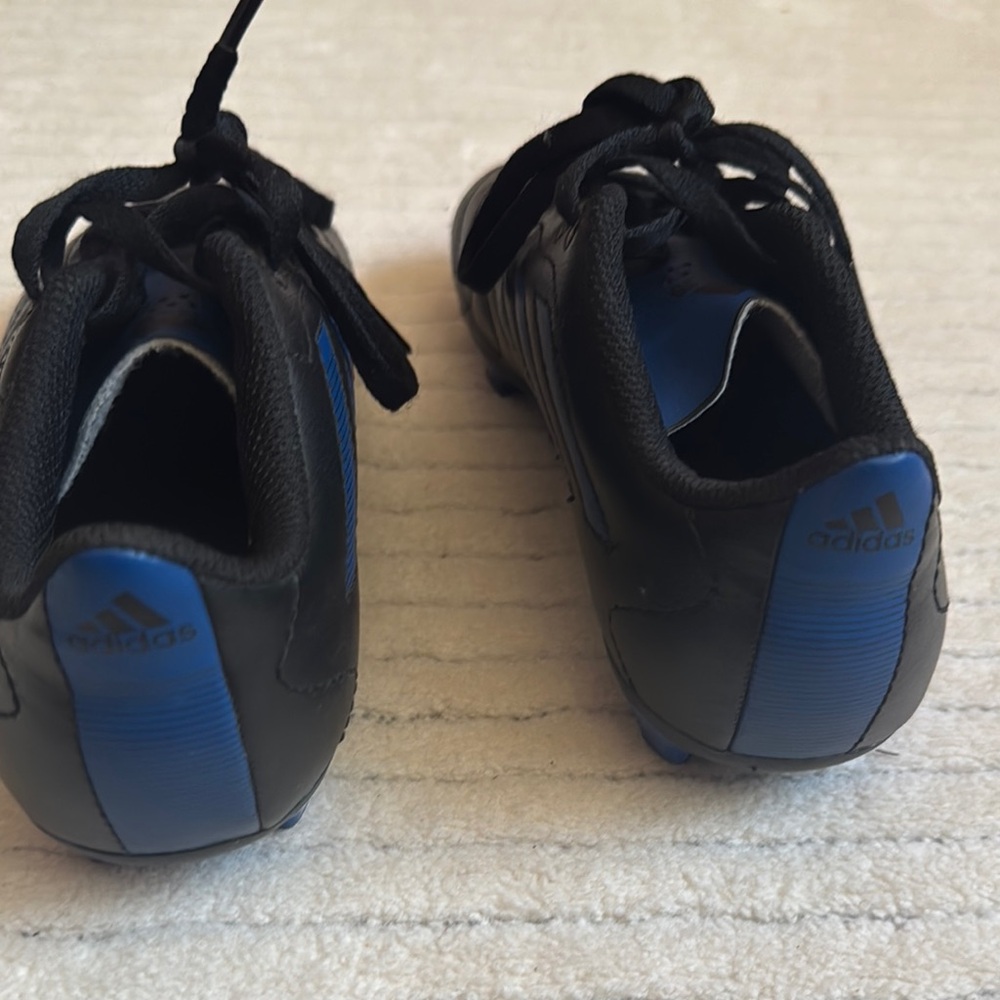 Kids Black and Blue Adidas Soccer Cleats - Picture 3 of 5